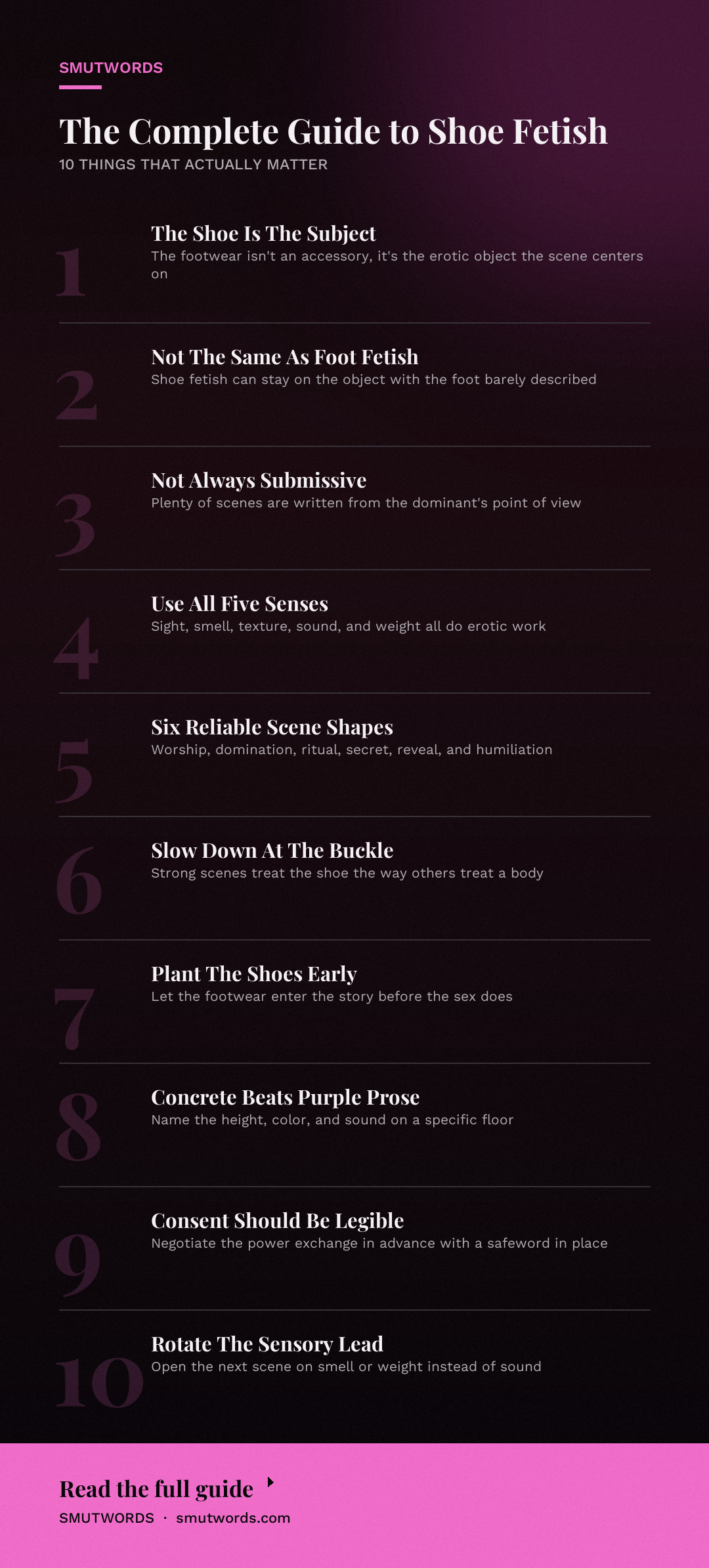The Complete Guide to Shoe Fetish: key takeaways