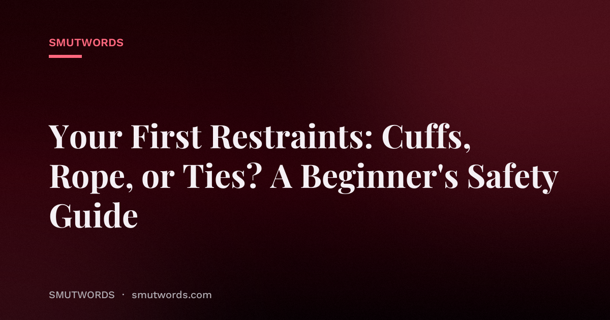 Your First Restraints: Cuffs, Rope, or Ties? A Beginner's Safety Guide