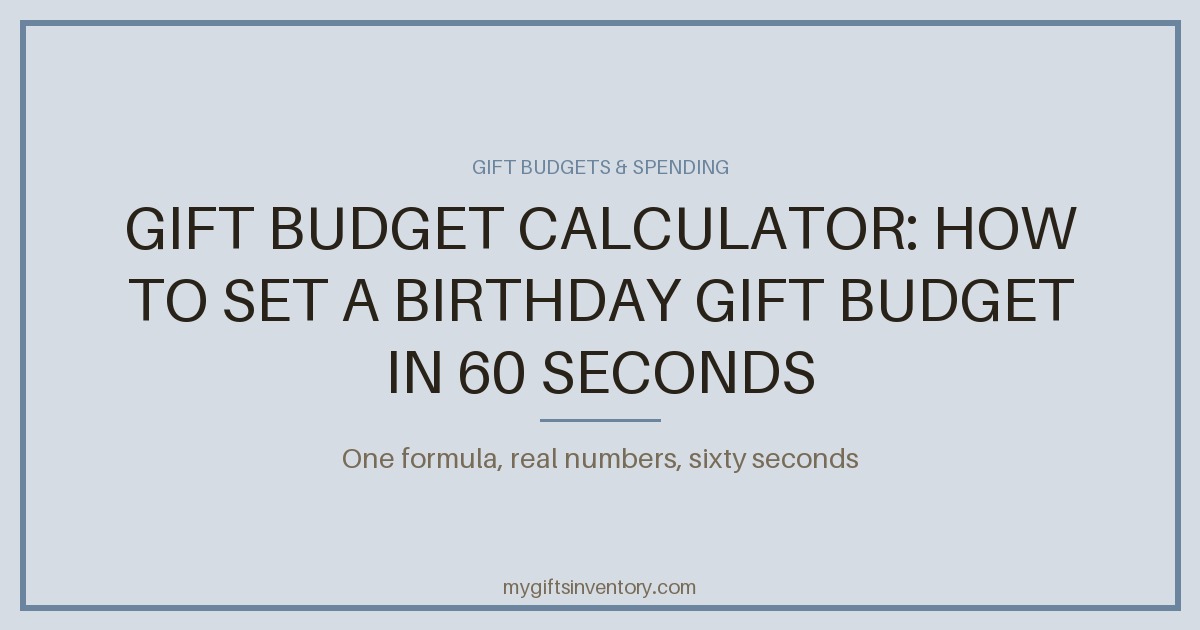 Gift Budget Calculator: How to Set a Birthday Gift Budget in 60 Seconds