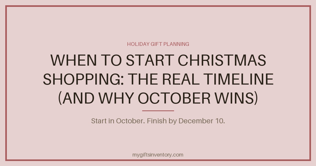 When to Start Christmas Shopping: The Real Timeline (and Why October Wins)