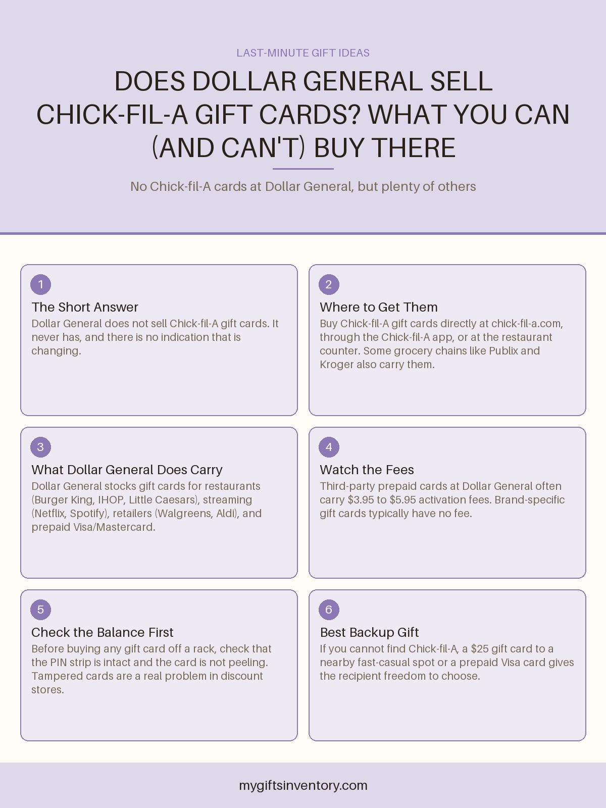 Does Dollar General Sell Chick-fil-A Gift Cards? What You Can (and Can't) Buy There