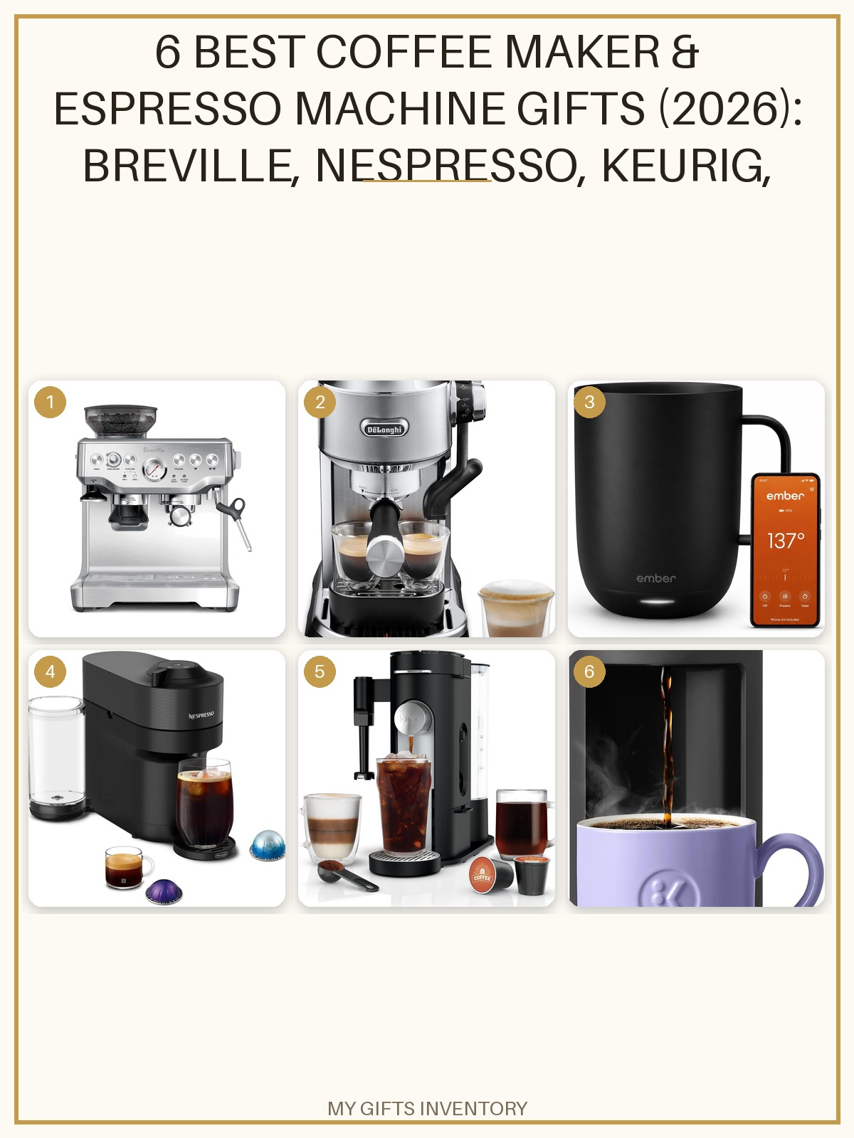 6 Best Coffee Maker & Espresso Machine Gifts (2026): Breville, Nespresso, Keurig, Ninja & Ember Mug
