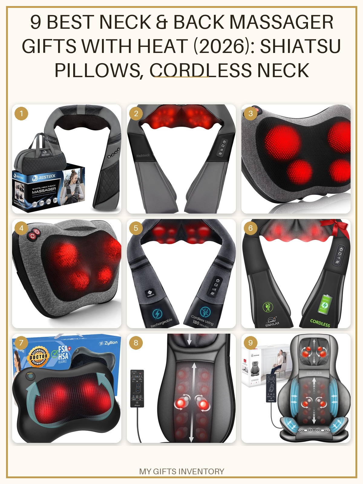 9 Best Neck & Back Massager Gifts with Heat (2026): Shiatsu Pillows, Cordless Neck Massagers & Chair Pads