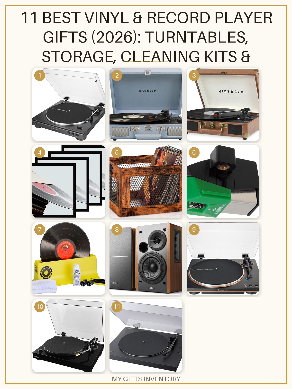 11 Best Vinyl & Record Player Gifts (2026): Turntables, Storage, Cleaning Kits & Display Frames