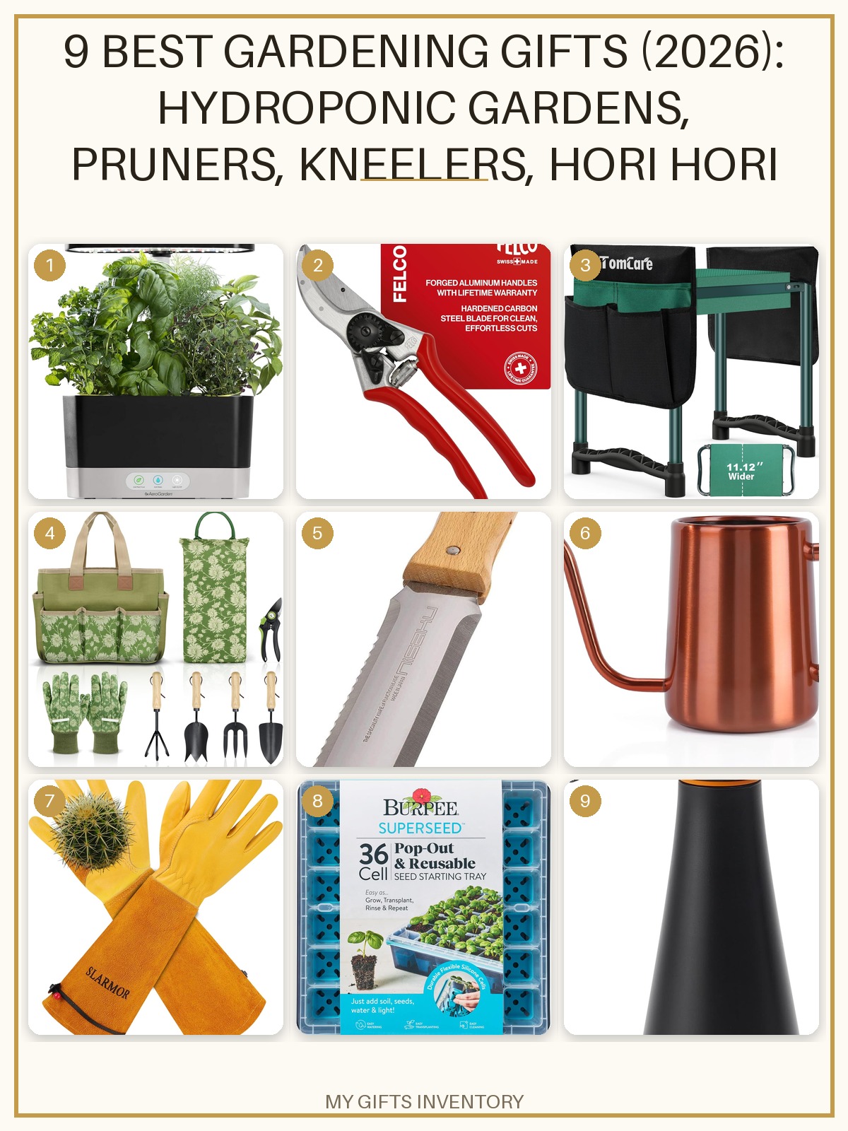 9 Best Gardening Gifts (2026): Hydroponic Gardens, Pruners, Kneelers, Hori Hori Knives & Tool Sets