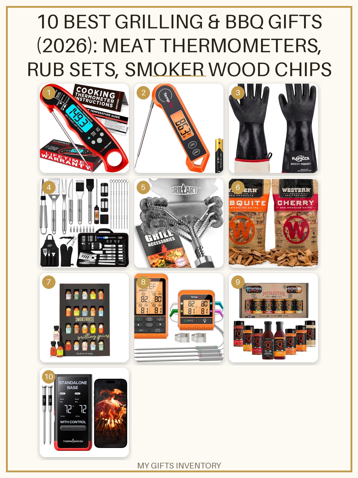 10 Best Grilling & BBQ Gifts (2026): Meat Thermometers, Rub Sets, Smoker Wood Chips & Grill Tools