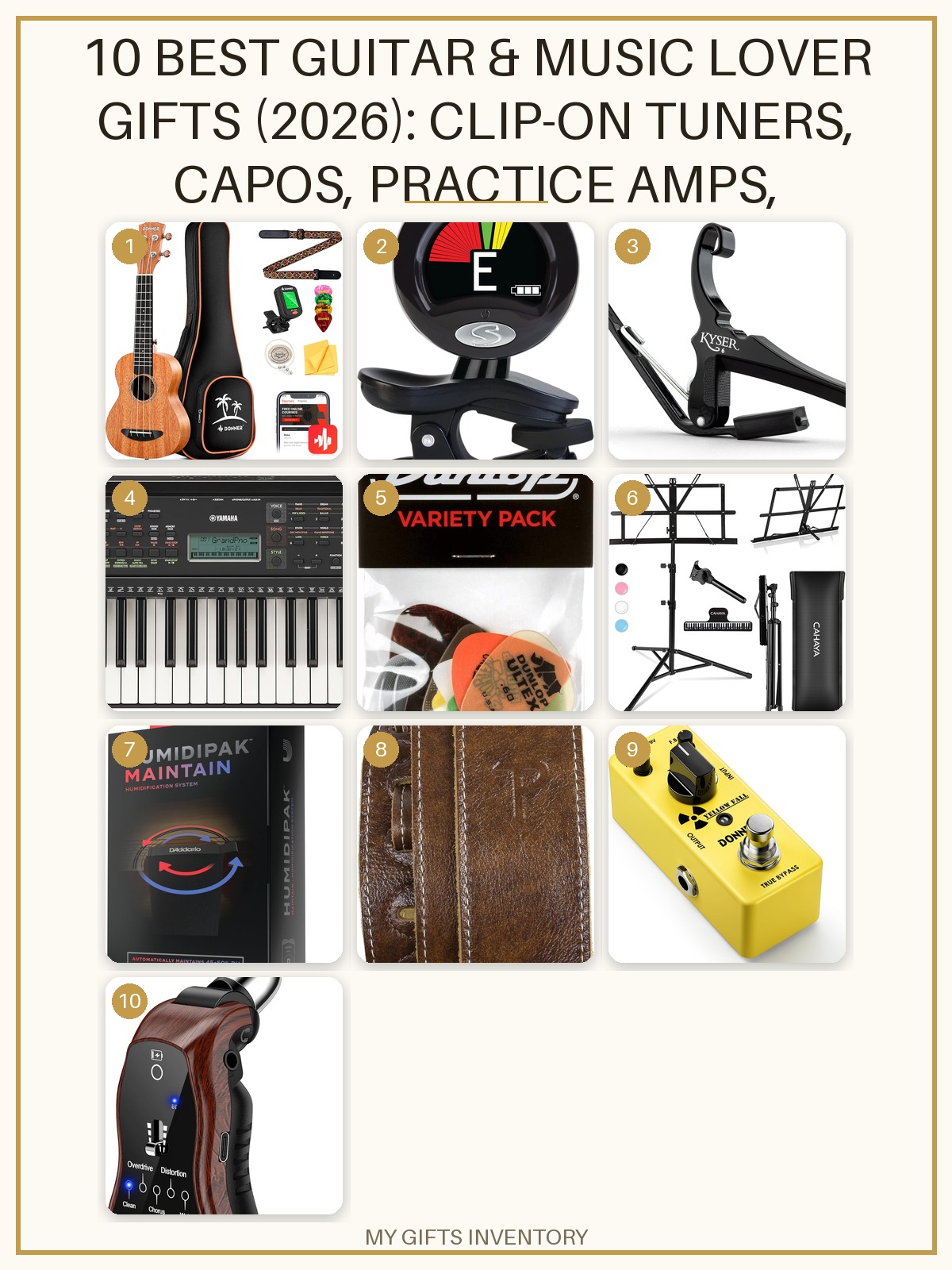 10 Best Guitar & Music Lover Gifts (2026): Clip-On Tuners, Capos, Practice Amps, Ukulele Kits & Beginner Keyboards