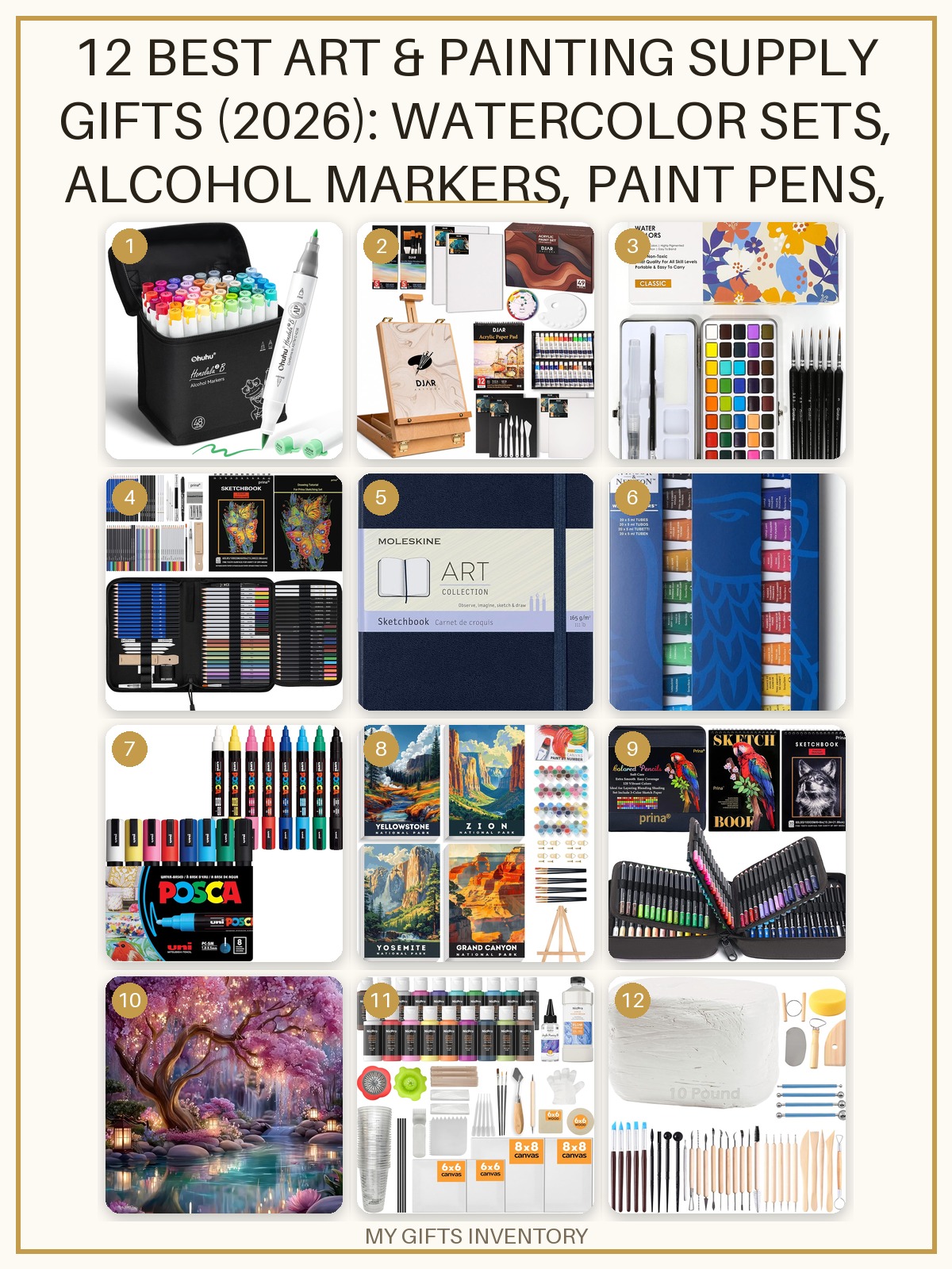 12 Best Art & Painting Supply Gifts (2026): Watercolor Sets, Alcohol Markers, Paint Pens, Paint-by-Number Kits & Sketchbooks