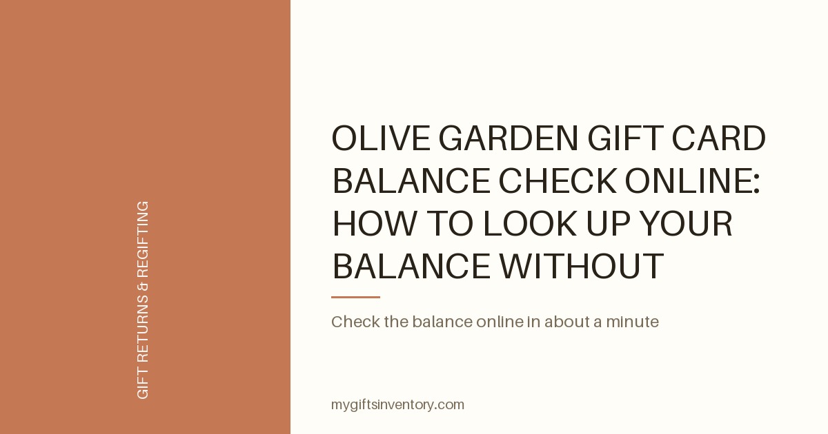 Olive Garden Gift Card Balance Check Online: How to Look Up Your Balance Without Calling the Restaurant