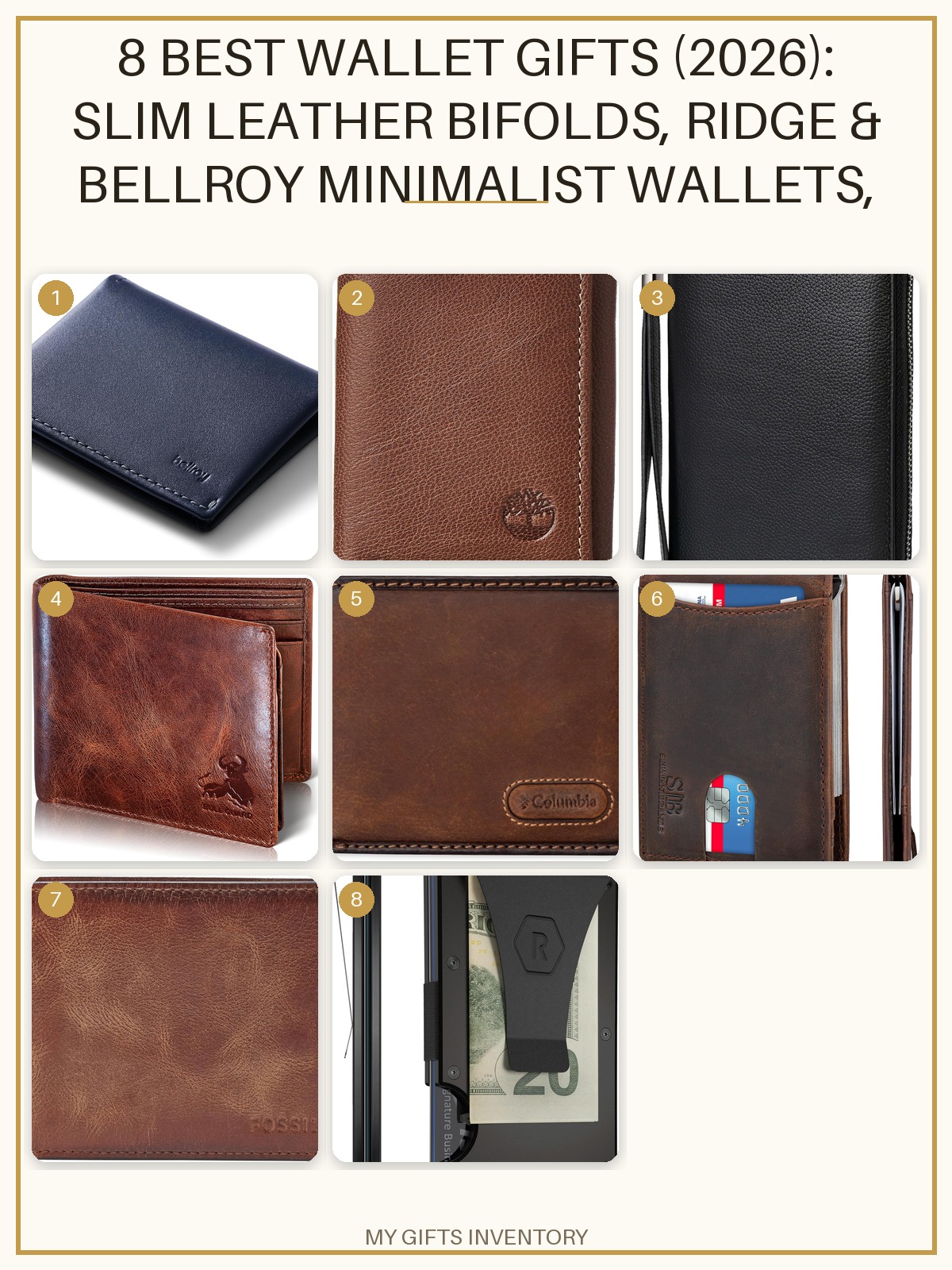 8 Best Wallet Gifts (2026): Slim Leather Bifolds, Ridge & Bellroy Minimalist Wallets, RFID Picks for Him and Her