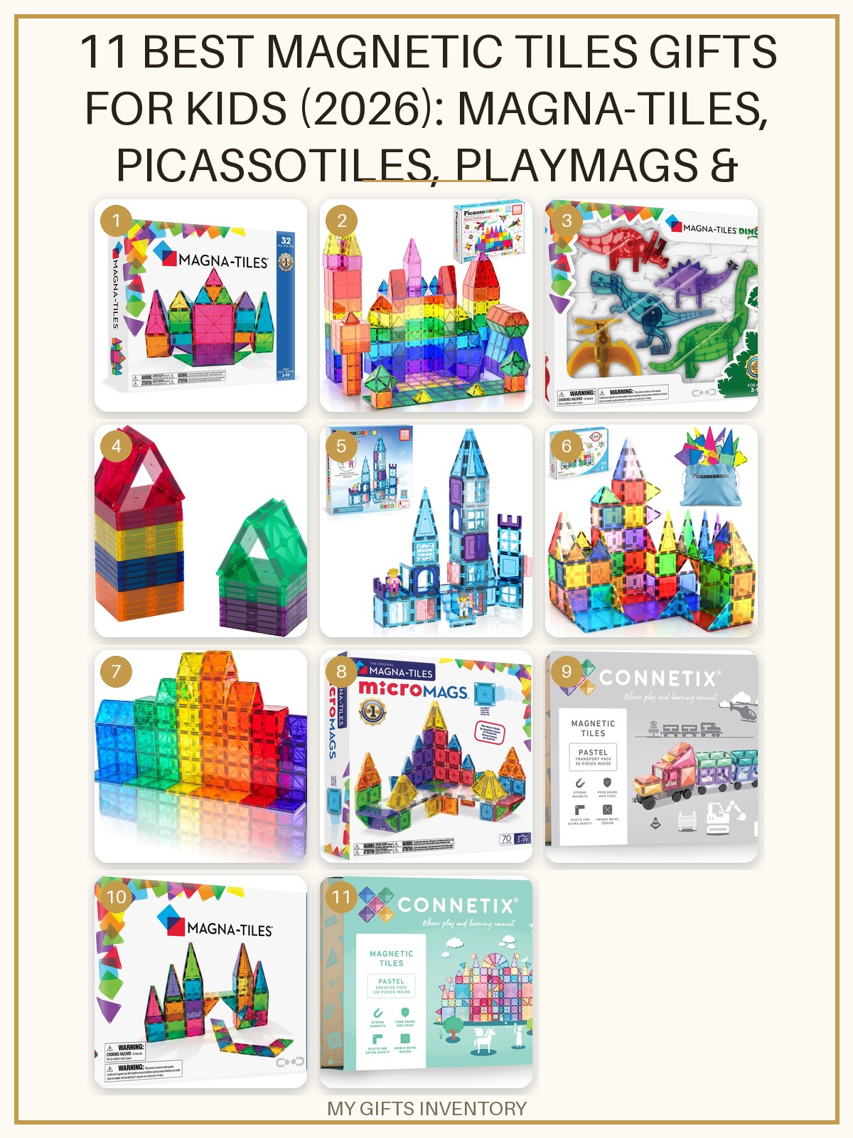 11 Best Magnetic Tiles Gifts for Kids (2026): Magna-Tiles, PicassoTiles, Playmags & Connetix Building Sets