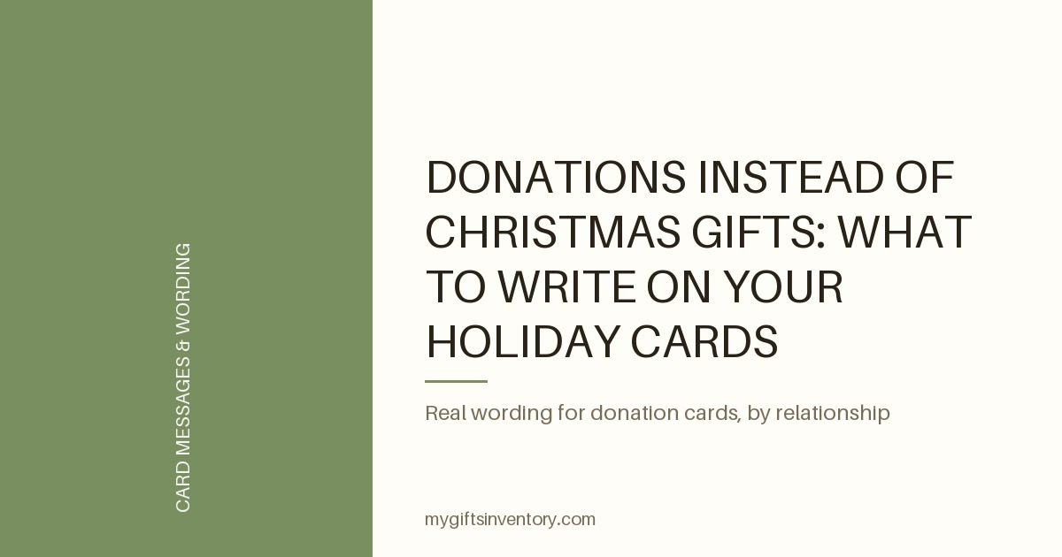 Donations Instead of Christmas Gifts: What to Write on Your Holiday Cards