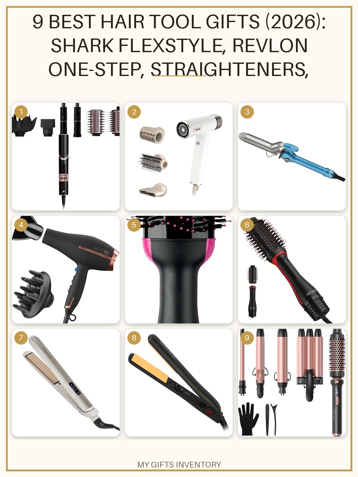 9 Best Hair Tool Gifts (2026): Shark FlexStyle, Revlon One-Step, Straighteners, Curling Irons & Diffuser Dryers