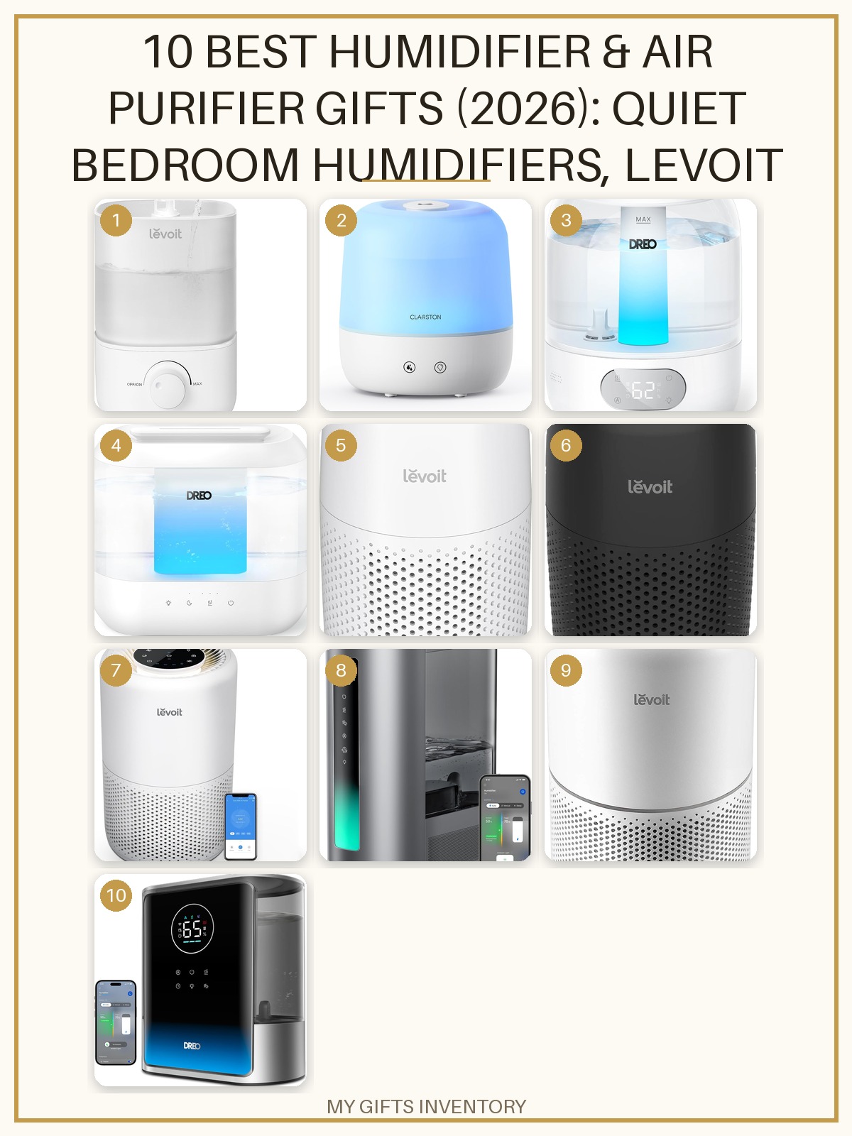 10 Best Humidifier & Air Purifier Gifts (2026): Quiet Bedroom Humidifiers, Levoit & DREO Picks for Winter Air