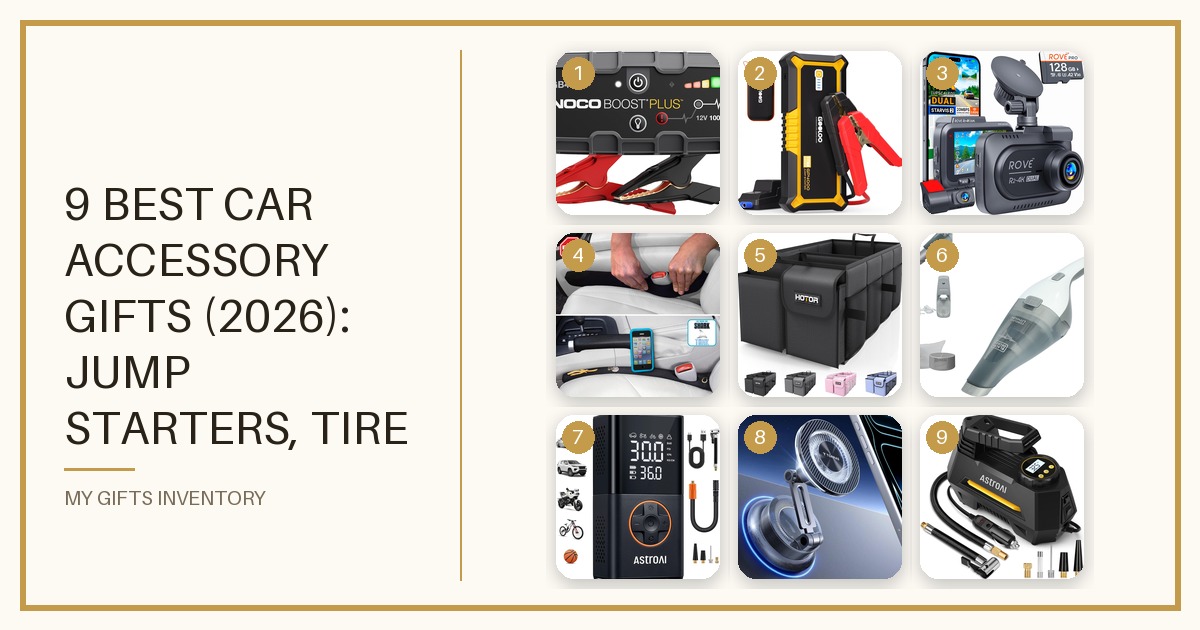 9 Best Car Accessory Gifts (2026): Jump Starters, Tire Inflators, Dash Cams, Trunk Organizers & Car Vacuums
