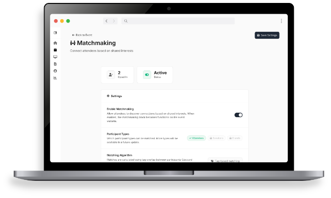 Organizer oversight for Meetingbox matchmaking