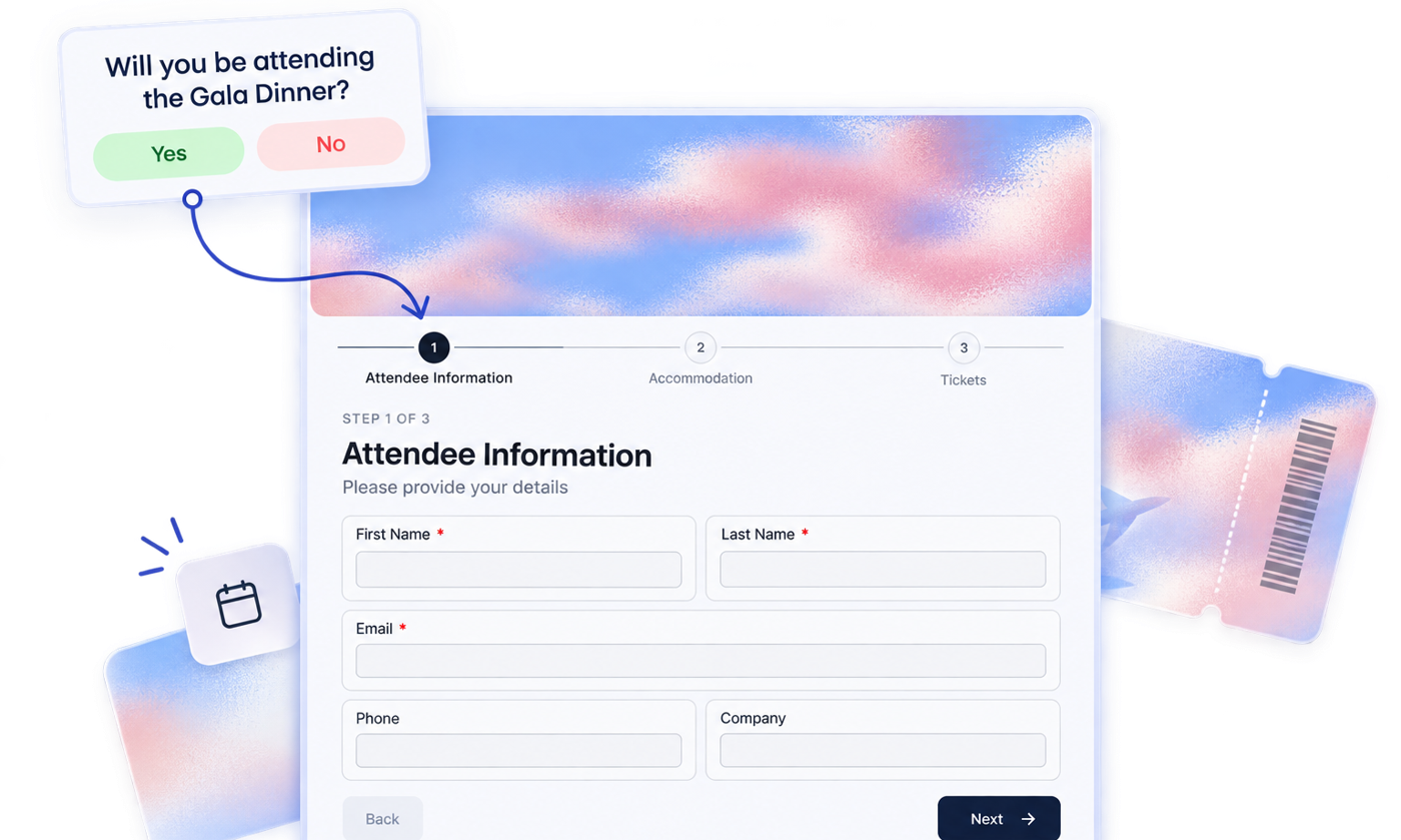 Gebrandetes Formular zur Event-Anmeldung