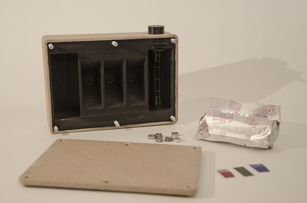 appareil photo sténopé RVB couleur noir et blanc