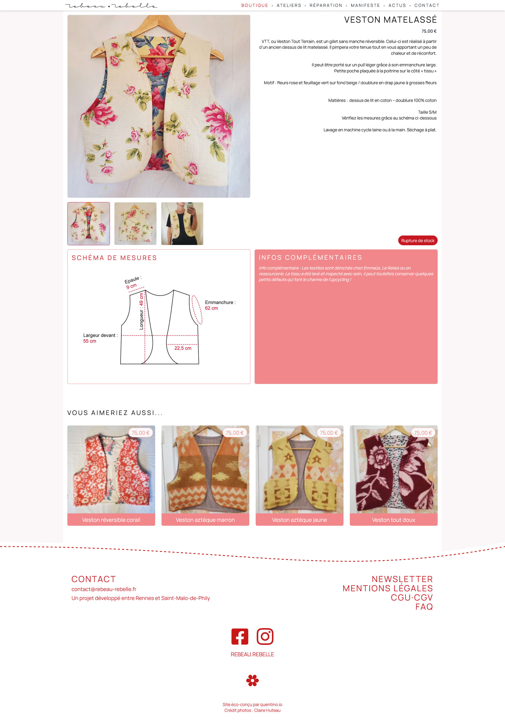 Capture d'écran du site internet Rebeau-rebelle