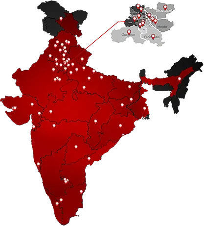 India map showing Detailing Street franchise locations
