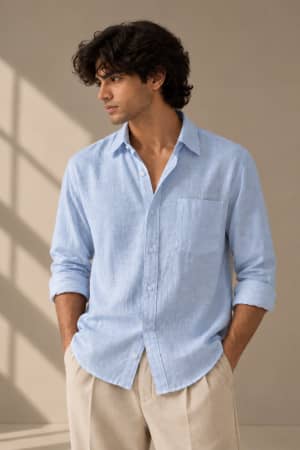 sky-blue-linen-blend-shirt sky-blue image 1