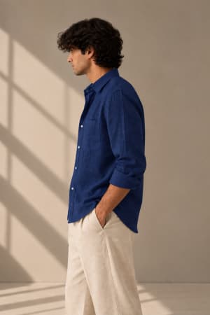 navy-blue-linen-blend-shirt navy image 2