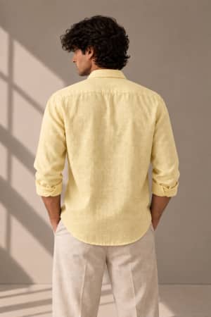 light-yellow-linen-blend-shirt butter-yellow image 3