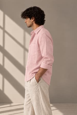 light-pink-linen-blend-shirt blush-pink image 2