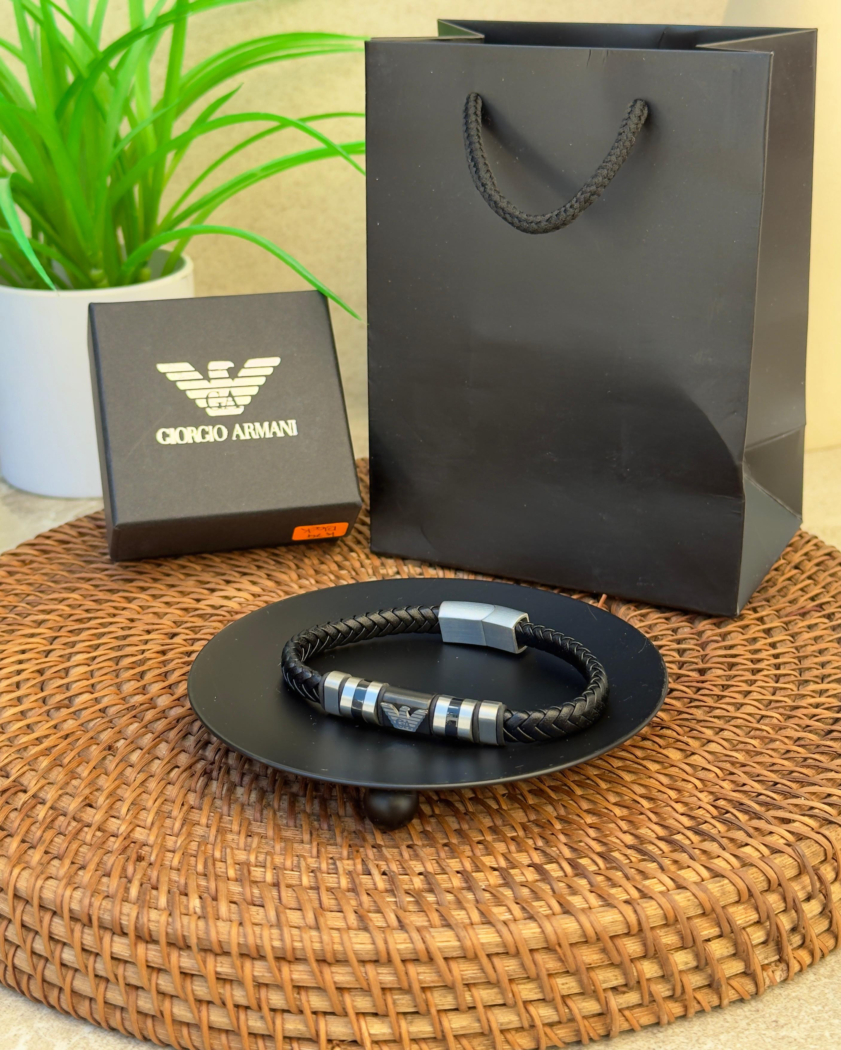 Giorgio Armani – Pulsera Icon Black (Caballero)