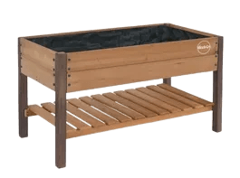 2 x 4 x 2.3 ft Wrangler Brown/Cedar Wood Raised Garden Planter With Shelf