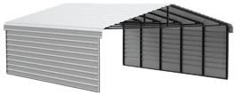20 x 24 x 7 ft Eggshell PasturePort™ Livestock & Agricultural Shelter with Sidewalls