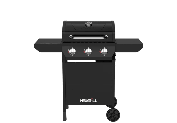 3 Burner Liquid Propane Gas Grill in Black
