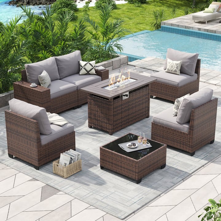 7-Piece Wicker Patio Furniture Set