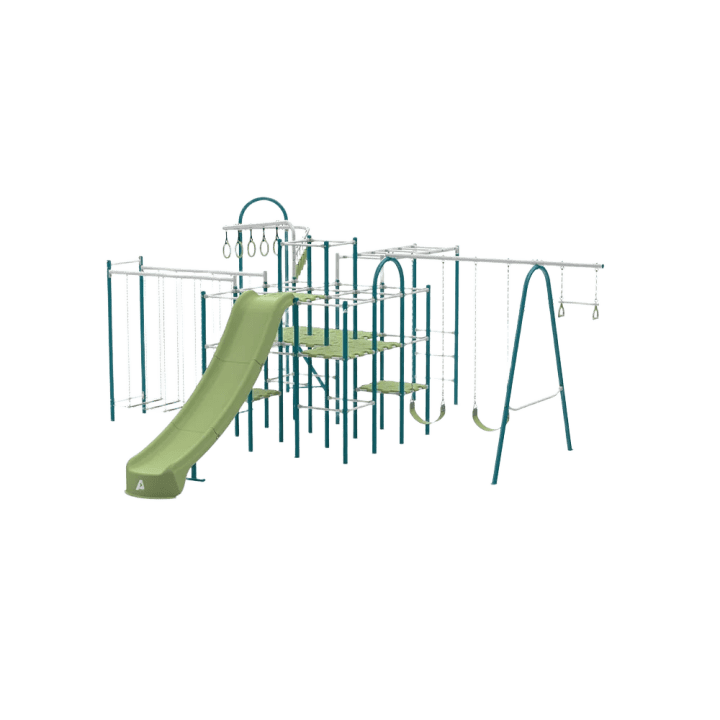 ActivPlay Base Camp Playground + Hanging Bridge, Jungle Line, Monkey Bars Modules