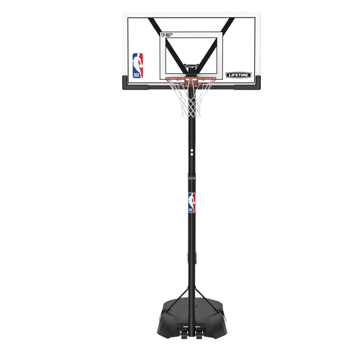 54-Inch Polycarbonate Strong Arm Portable Basketball Hoop (NBA Logo)