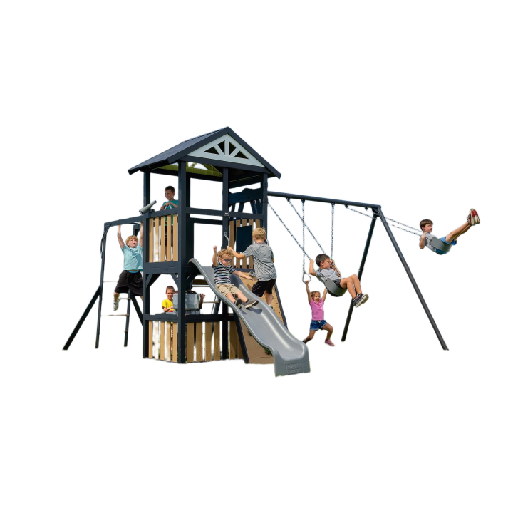 Atlas Steel Swing Set with Monkey Bars