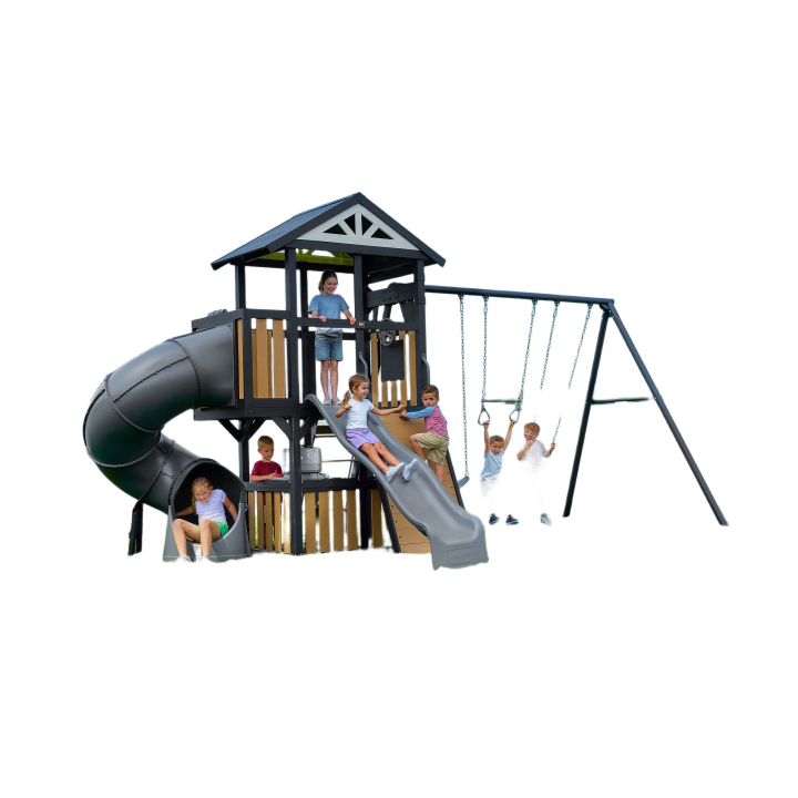 Atlas Steel Swing Set with Tube Slide
