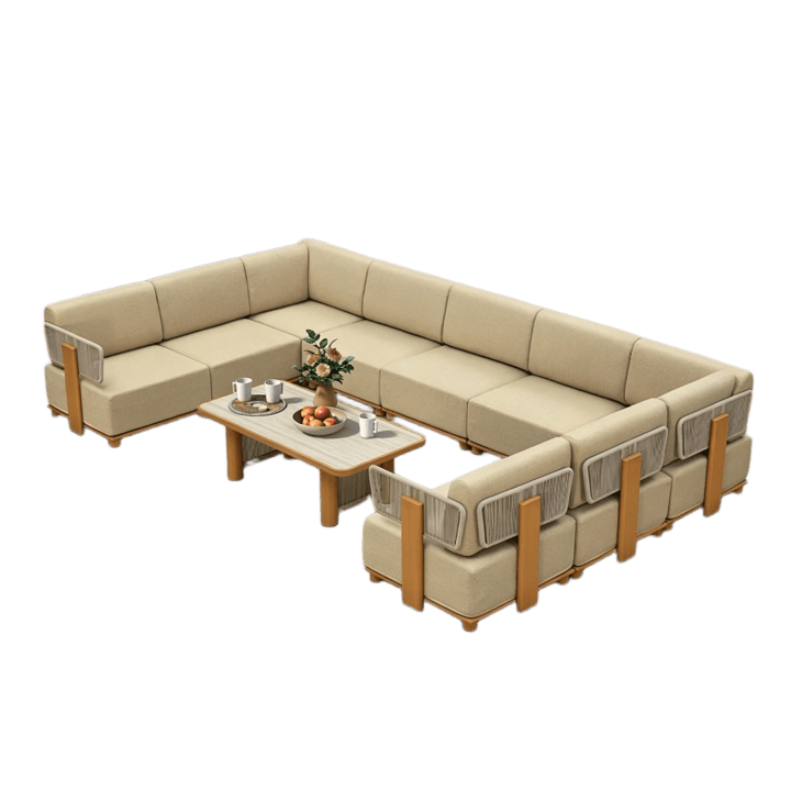 Breck U-Shaped  with table Modular Outdoor Sectional
