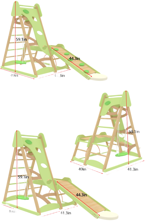 Bush 6-in-1 Indoor Wooden Jungle Gym Climber