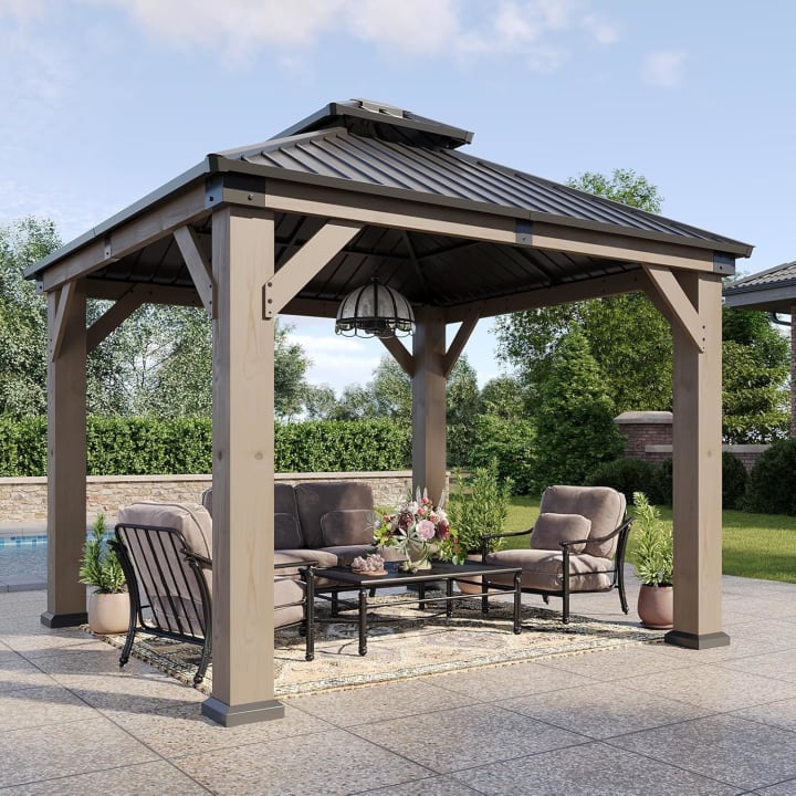 Cedar Wood Gazebo - Double Top / 10' x 10'