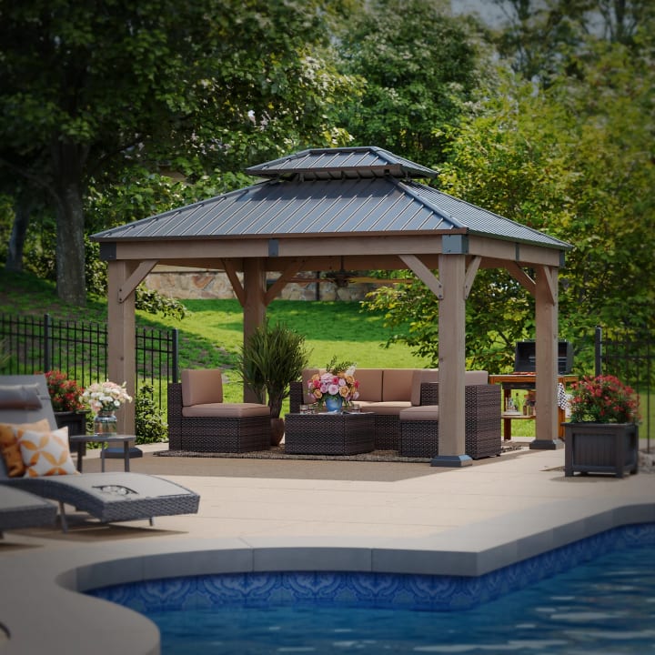 Cedar Wood Gazebo - Double Top / 10' x 12'