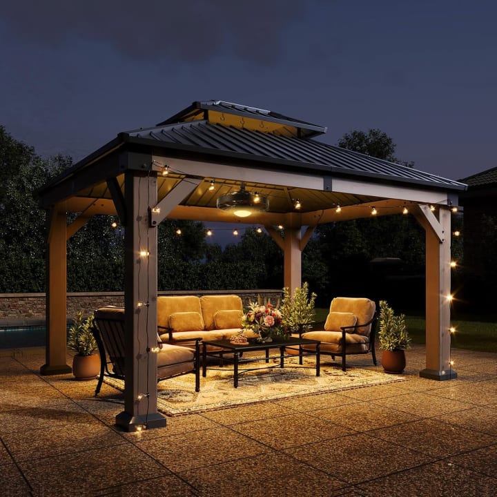 Cedar Wood Gazebo - Double Top / 12' x 16'
