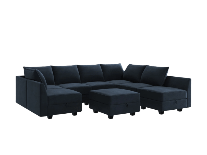 Classic Velvet 7-Seat+1-Side Armrest+1-Ottoman