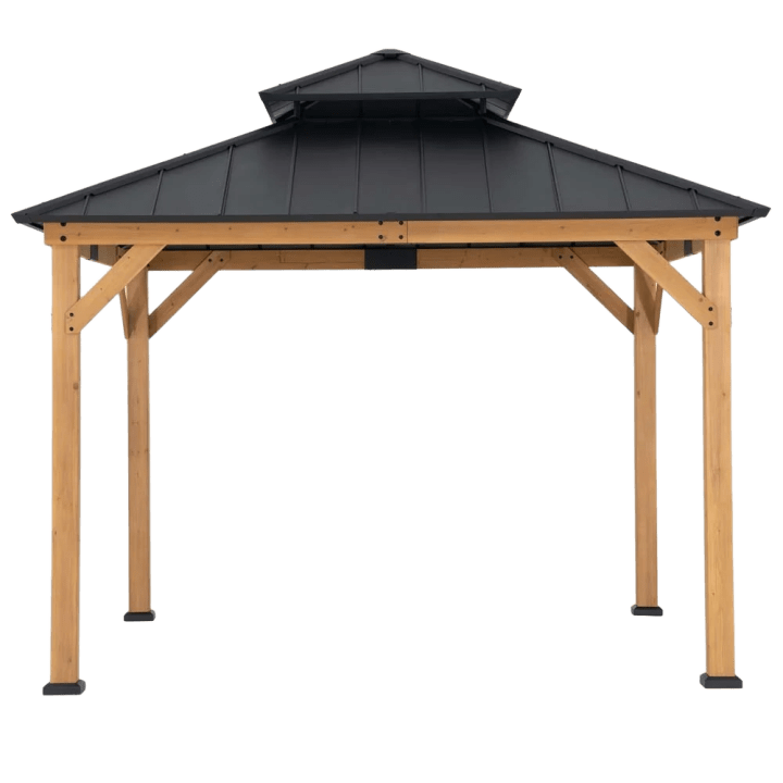 Classic Wooden Hardtop Gazebo 11' x 11' - Premium Natural Cedar