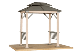 Cove 6 x 8 Wood Hardtop Grill Gazebo