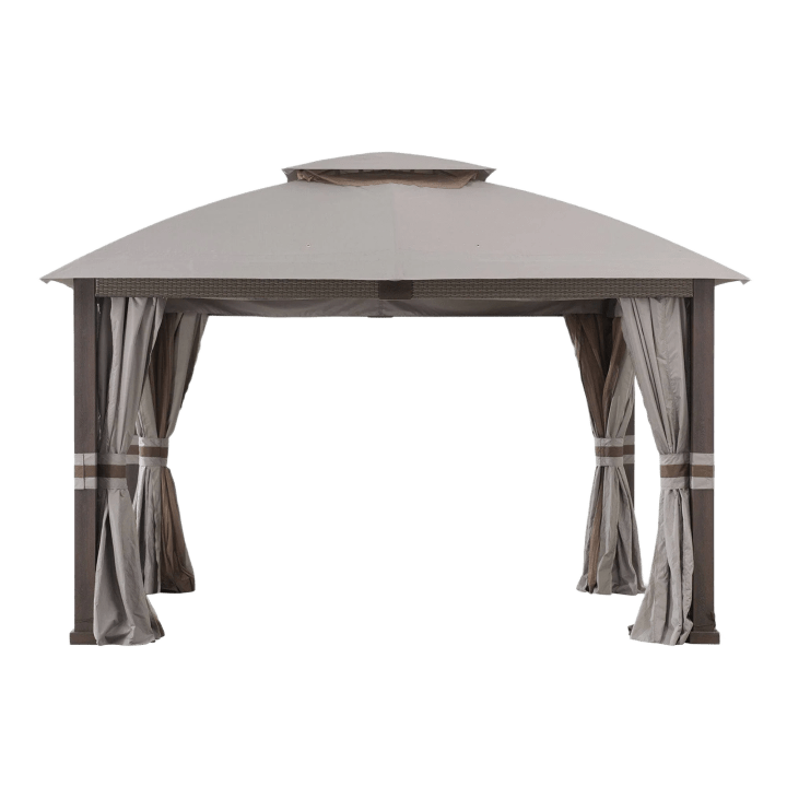 Double-Tier Premium Soft-Top Gazebo 11' x 13' - Harbor Gray