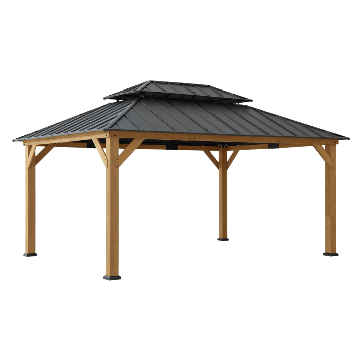 Hampton Double-Roof Cedar Gazebo, 12' x 16'