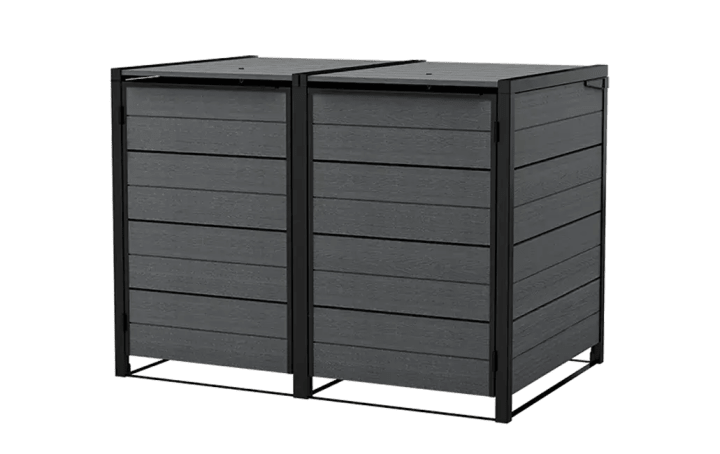 Hide Away 2 x 96 Gallon Trash Can Storage Shed - Graphite
