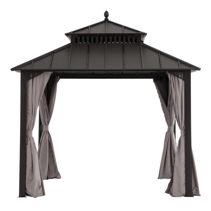 Kingston Aluminum Gazebo - Espresso Brown, 10' x 10'