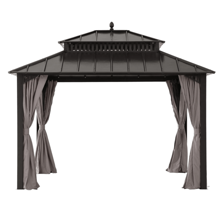 Kingston Aluminum Gazebo - Espresso Brown, 12' x 10'